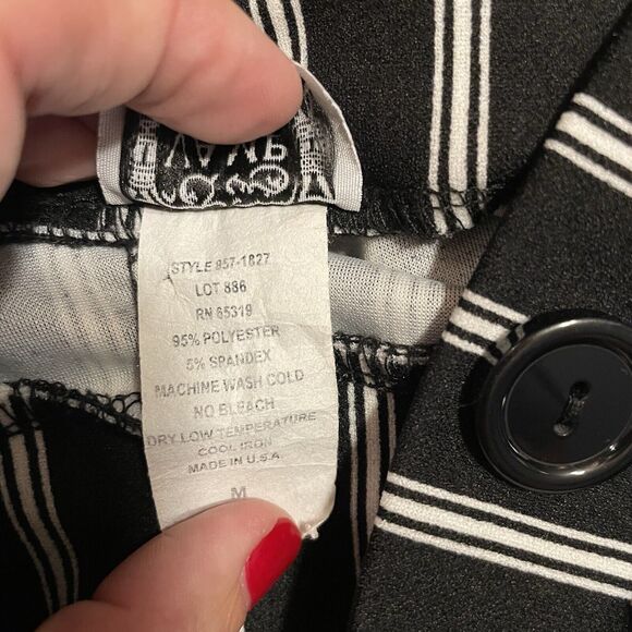 Vamp VTG Women's Super High Rise Pants Black/White Stripe Wide Leg Size MED - Picture 7 of 10
